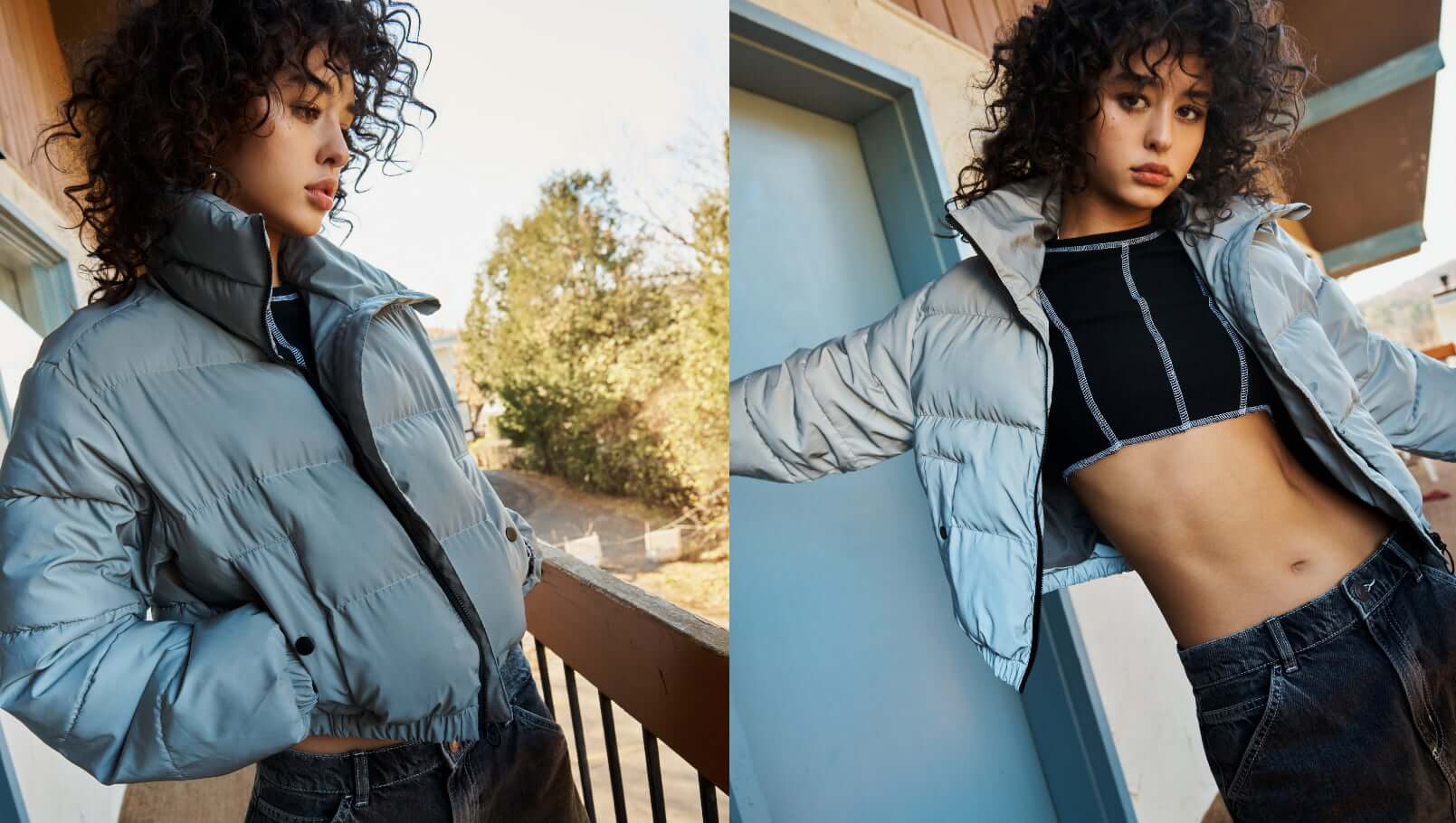 Model wearing Garage jackets.